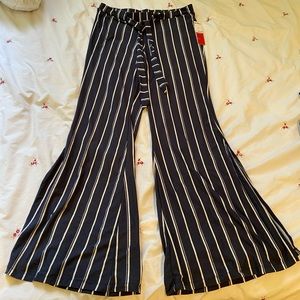 Wide Leg Boho Striped Pants Size L